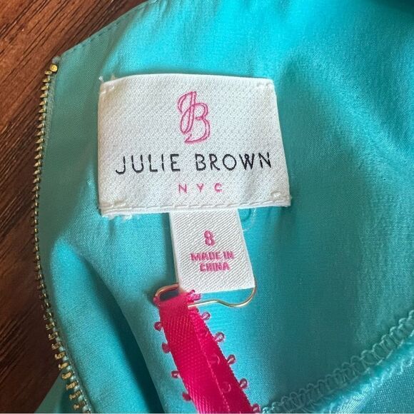 NWT JB by Julie Brown NYC 8 Sleeveless Blue 100% Silk Color Block Dress - Picture 5 of 6